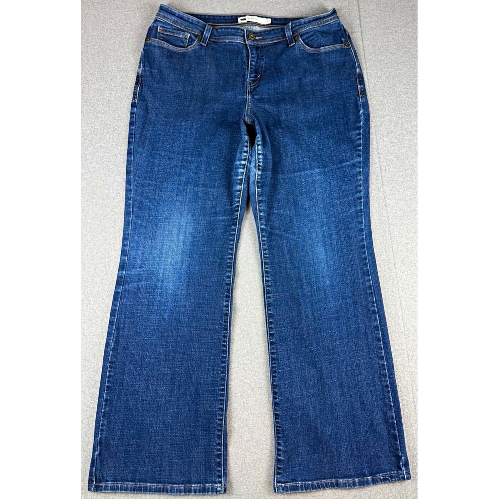 Levis 580 Bootcut Jeans Womens 16W Blue Stretch Denim Dark Wash Plus Size